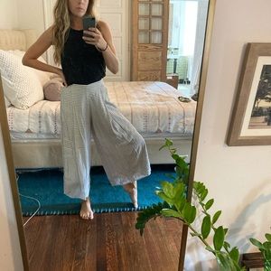 Palazzo Wide-Leg Striped Pants